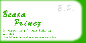 beata princz business card